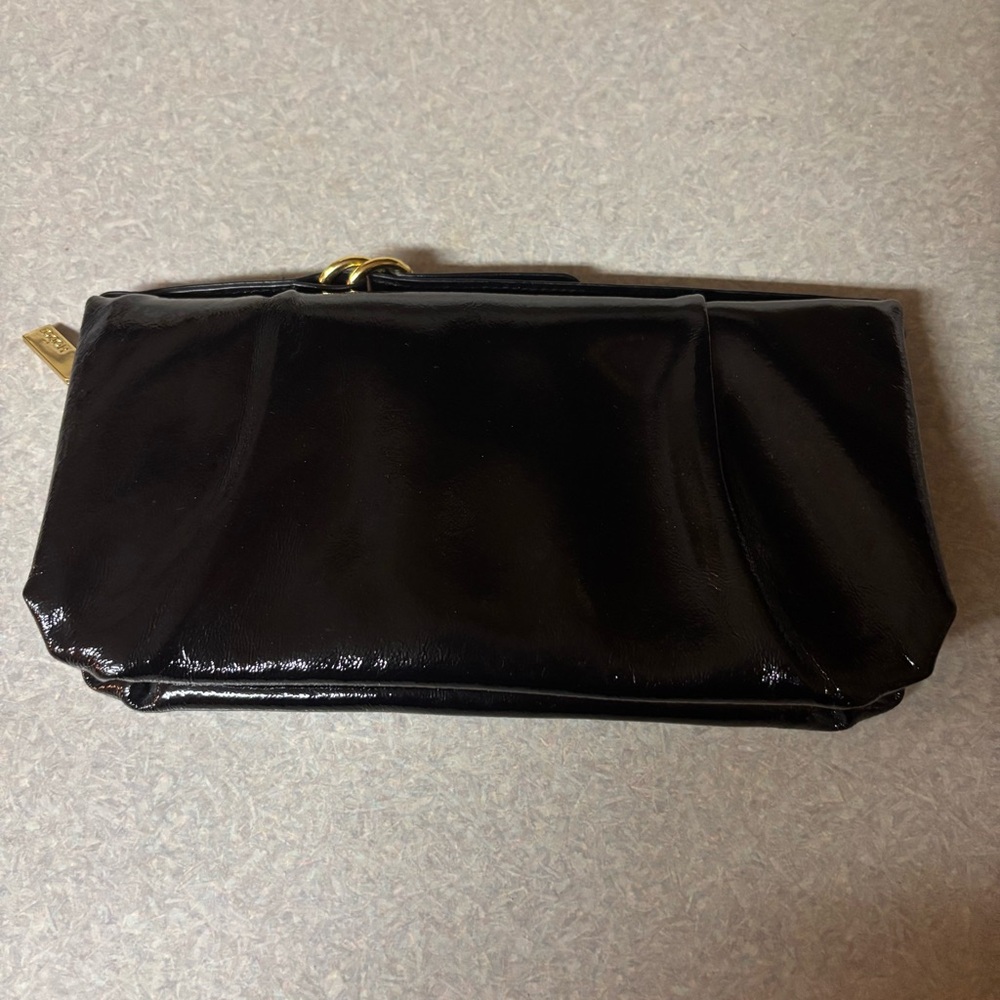 Hobo Patent Leather Wallet Minimalist Preppy Quiet Luxury Houndstooth Clutch